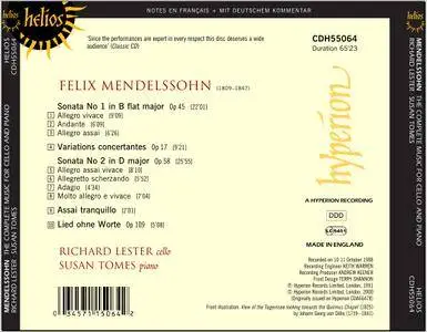 Richard Lester, Susan Tomes - Mendelssohn: Complete Music for Cello (2000)