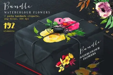 CreativeMarket - Bundle Watercolour Flowers