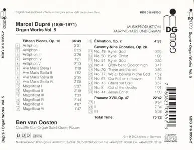 Marcel Dupre - Organ Works, Volume 5 - Ben van Oosten (2003) {MDG 316 0955-2}