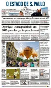 O Estado de São Paulo - 13 de outubro de 2015 - Terça