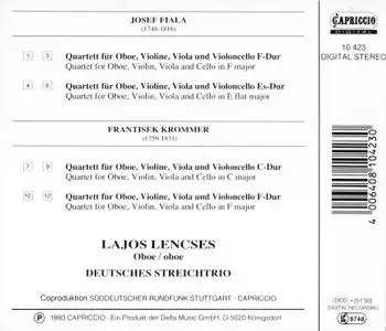 Lajos Lencses - Fiala, Krommer: Oboe Quartets (1993)