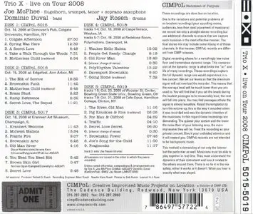Trio X (McPhee, Duval, Rosen) - Live On Tour 2008 [5CD Box] (2010) {CIMP}