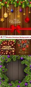 Vectors - Wooden Christmas Backgrounds 15