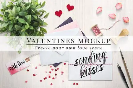 CreativeMarket - Valentines mockup - envelopes