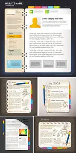 Website Templates Notepad Style Vector
