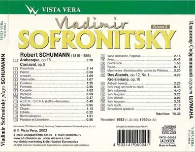 Vladimir Sofronitsky plays Schumann (2002)
