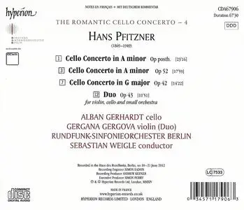 Alban Gerhardt, Sebastian Weigle - The Romantic Cello Concerto 4: Hans Pfitzner: Cello Concertos (2014)