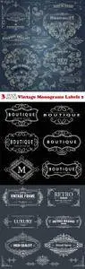 Vectors - Vintage Monograms Labels 2