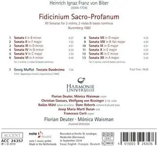 Florian Deuter, Mónica Waisman, Harmonie Universelle - Heinrich Ignaz Franz von Biber: Fidicinium Sacro-Profanum (2019)