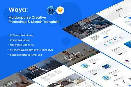 WAYA - Multipurpose Creative PSD & Sketch Template