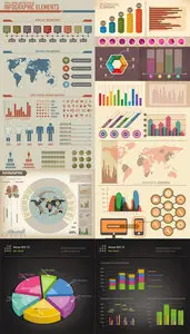 Retro Infographics Vector Set
