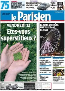 Le Parisien + Cahier Paris du Vendredi 13 Avril 2012