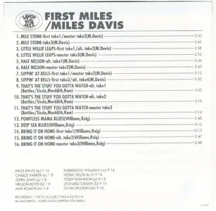 Miles Davis - First Miles (1995) {Savoy Jazz Japan CY-78995 rec 1945-1947}