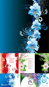 Backgrounds Flower vector 3