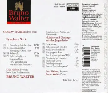 New York Philharmonic, Bruno Walter - Mahler: Symphony No.4, Lieder und Gesänge aus der Jugendzeit (1994)