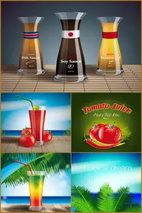 Fruit and vegetable juices - Vector