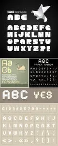 Origami Alphabet Vector