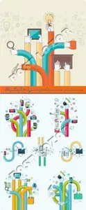 Templates flat design concept Internet communication vector