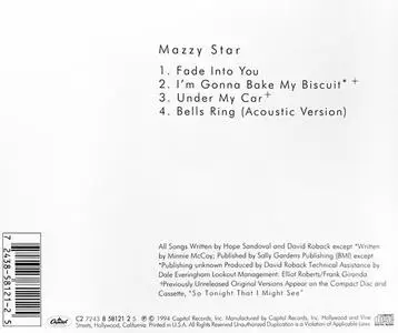Mazzy Star - Fade Into You (US CD5) (1994) {Capitol}