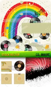 Stock Vector - CD, Music
