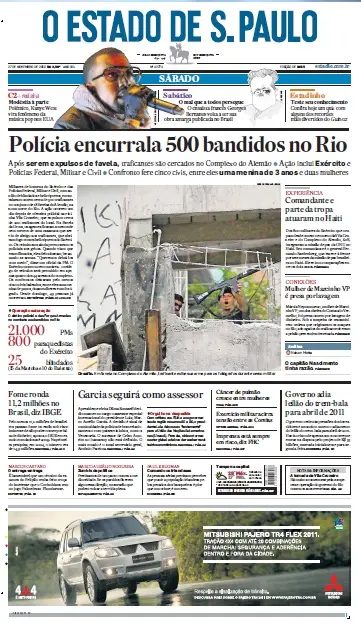 Jornal O Estado de SP em PDF, Sabado, 27 de Novembro 2010