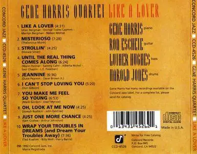 Gene Harris Quartet - Like A Lover (1992)