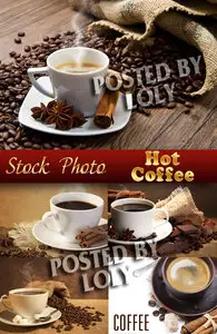 Hot coffee - Stock Photo