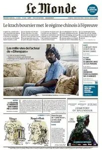 Le Monde du Jeudi 27 Aout 2015