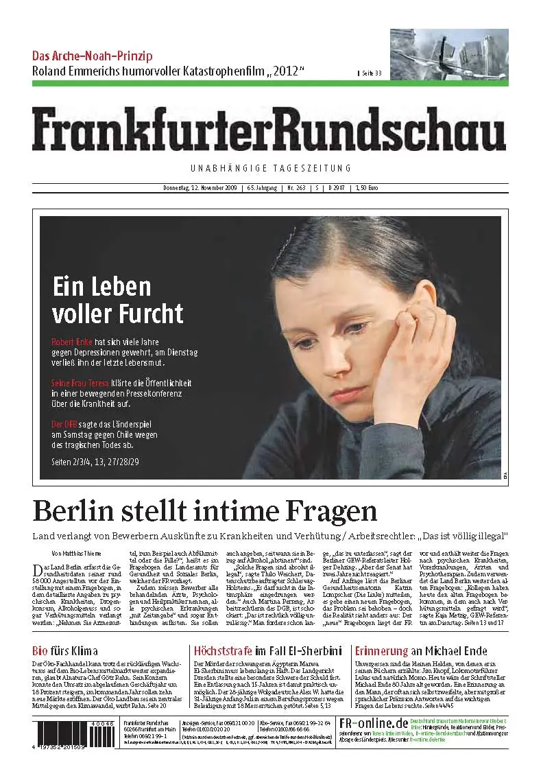Frankfurter Rundschau vom 12. November 2009