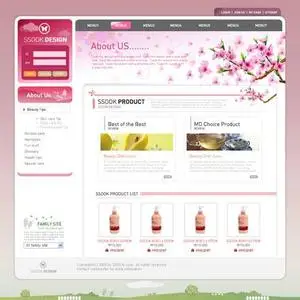 Layout web Template .psd format 2 Pink
