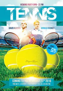 Flyer PSD Template - Tennis Game plus Facebook Cover