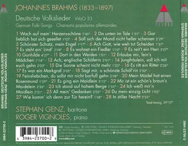 Stephan Genz, Roger Vignoles - Johannes Brahms: Deutsche Volkslieder (1999)