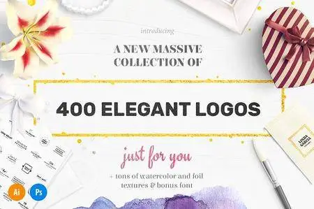 CreativeMarket - Elegant Logo Bundle - 400 Logos