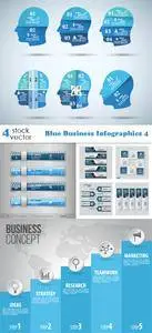 Vectors - Blue Business Infographics 4