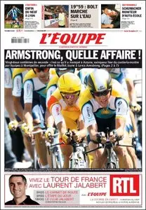 L'Équipe, du Mercredi 08 Juillet 2009.