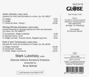 Mark Lubotsky - Russian Violin Concertos: Arensky, Rimsky-Korsakov, Tchaikovsky (1998)