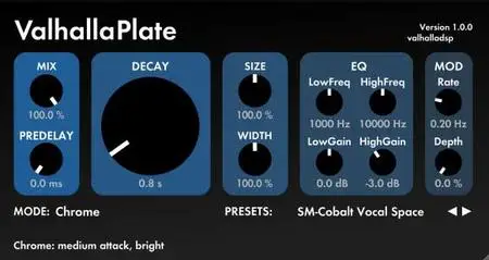 Valhalla DSP Valhalla Plate v1.6.8 macOS