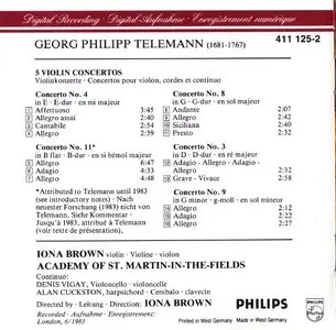 Telemann - 5 Violin Concertos - Academy of St. Martin-in-the-Fields & Iona Brown