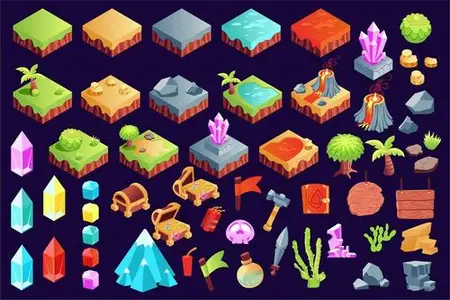 Isometric Game Landscape Set ZM9HL95