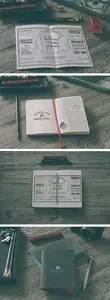 4 Retro Notebook PSD Mockup Templates