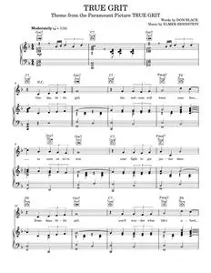 True Grit - Don Black, Elmer Bernstein, Glen Campbell (Piano-Vocal-Guitar)