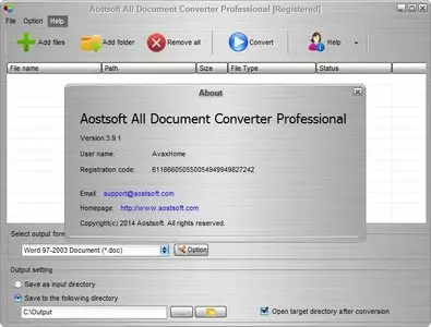 Aostsoft All Document Converter Professional 3.9.1