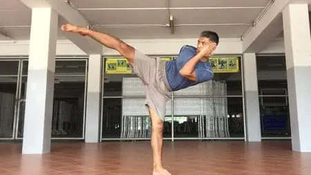 Kick basics in muay thai martial art of Thailand