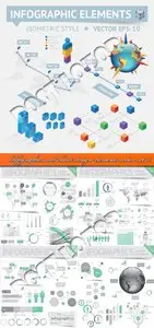 Infographics and chart design elements vector set 33