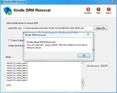 Kindle DRM Removal 5.1.607.264
