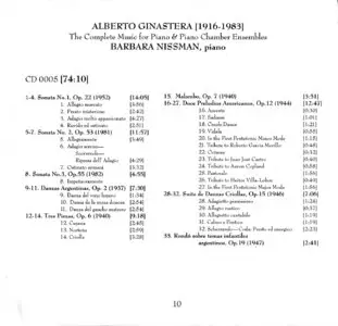 Ginastera · The Complete Piano & Chamber Works · Nissman · Nátola-Ginastera · 2CD set [New Links]
