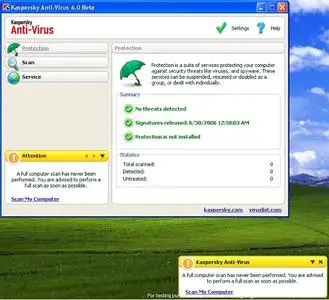 Portable Kaspersky Anti-virus 6.0.1.334 Beta