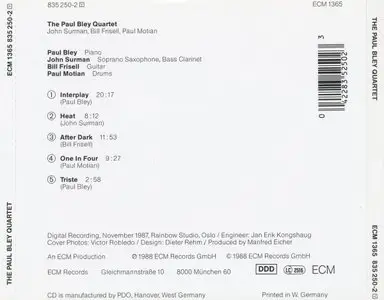 Paul Bley / John Surman / Bill Frisell / Paul Motian - The Paul Bley Quartet (1987) {ECM 1365}