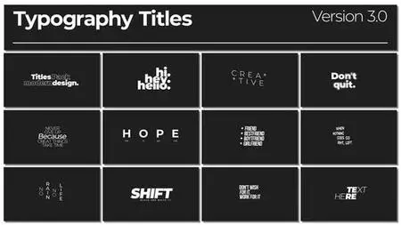 Typography Titles 3.0 | After Effects 44602202