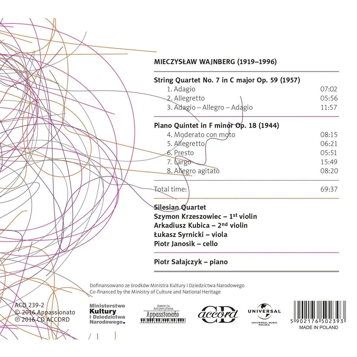 Silesian String Quartet - Weinberg: String Quartet No. 7 & Piano Quintet (2017)